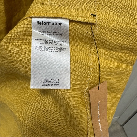 Reformation Malibu Linen Dress in Tuscan Sun